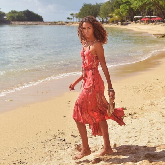 ☀️SUMMER SALE!☀️ HOT LAVA - BELIZE DRESS - MOONSTONE HOT CORAL - BNWT - XL - Picture 2 of 5